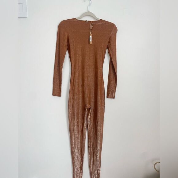 NWT SKIMS Shimmer Catsuit in Copper - Picture 8 of 9